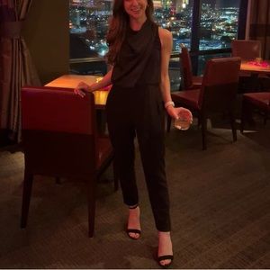 HALSTON Draped Satin Jumpsuit size 2